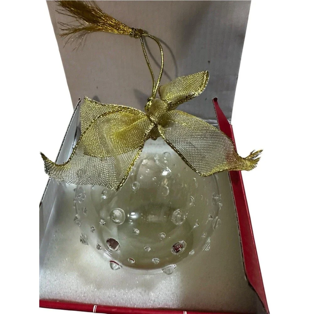 Lenox Blown Glass Ball, Wrap Ornament. 4.5 inch Christmas Holiday Classic